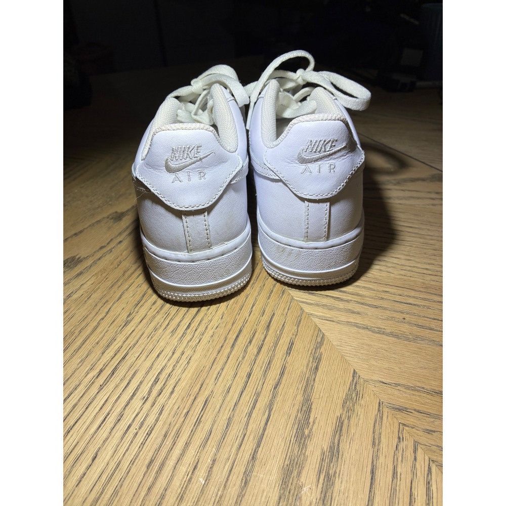 Nike Air Force 1 Low Triple White Leather Sneakers Boys 6Y Womens 7.5 314192-117 - Picture 5 of 10
